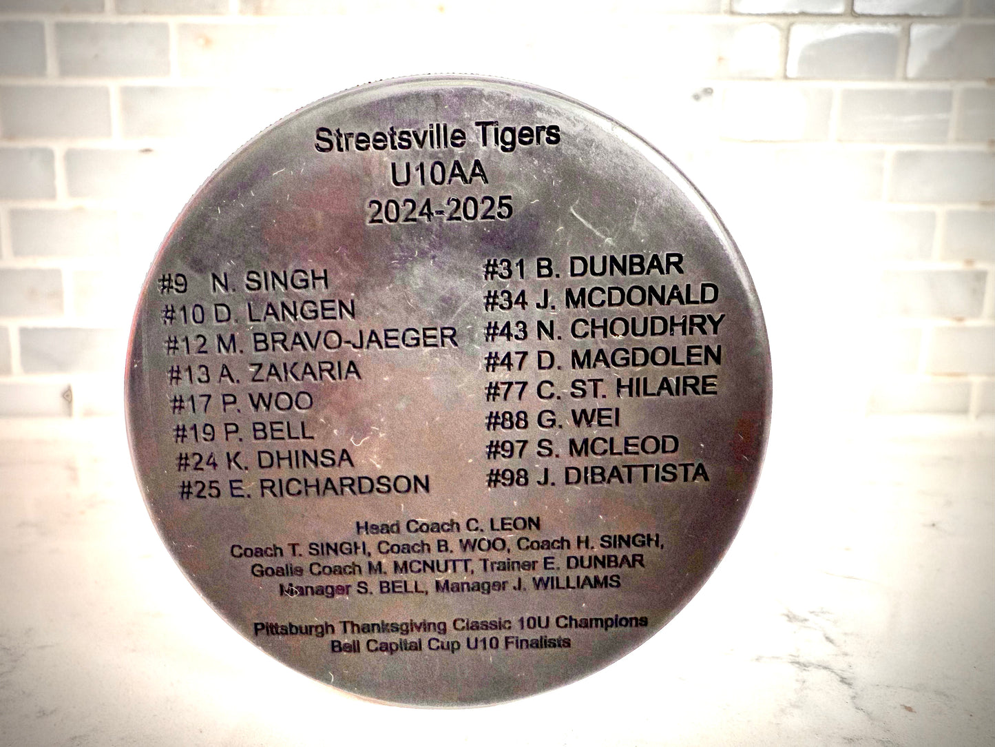 Custom Team Hockey Pucks - Laser Engraved