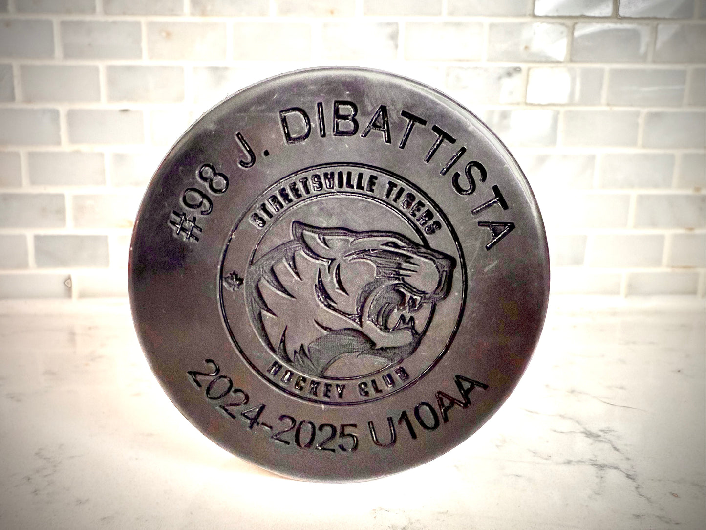 Custom Team Hockey Pucks - Laser Engraved
